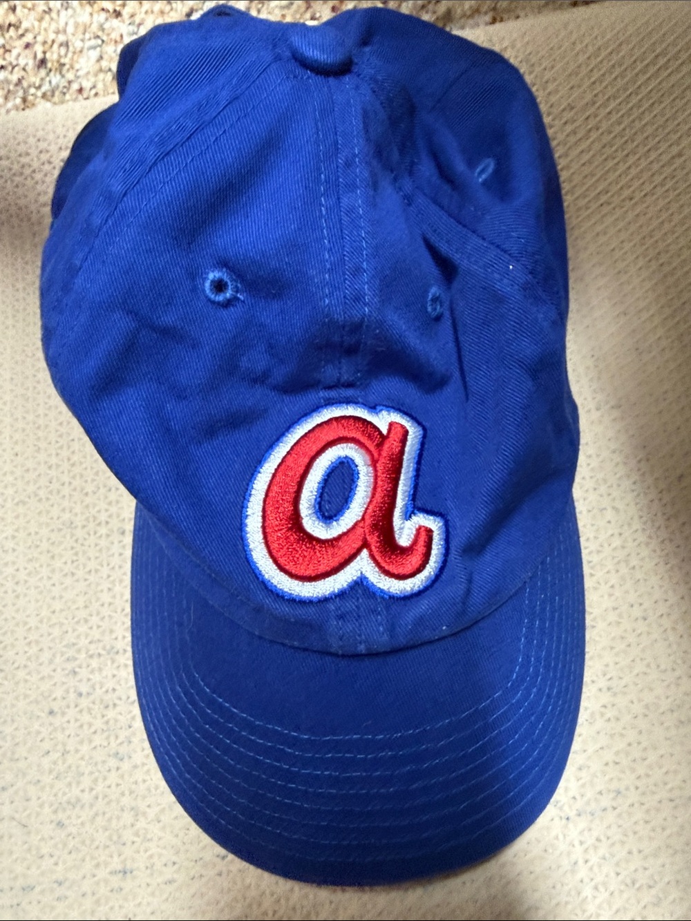 47 Royal Blue Baseball Cap with Red 'a' Patch Atlanta Braves